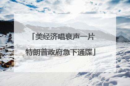 美经济唱衰声一片 特朗普政府急下通牒